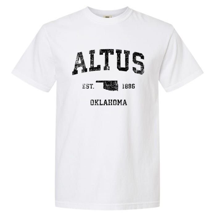 Altus Oklahoma Ok Vintage Sports Design Black Print Garment-Dyed Heavyweight T-Shirt