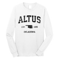 Altus Oklahoma Ok Vintage Sports Design Black Print Long Sleeve Shirt