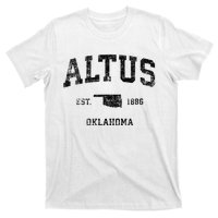 Altus Oklahoma Ok Vintage Sports Design Black Print T-Shirt