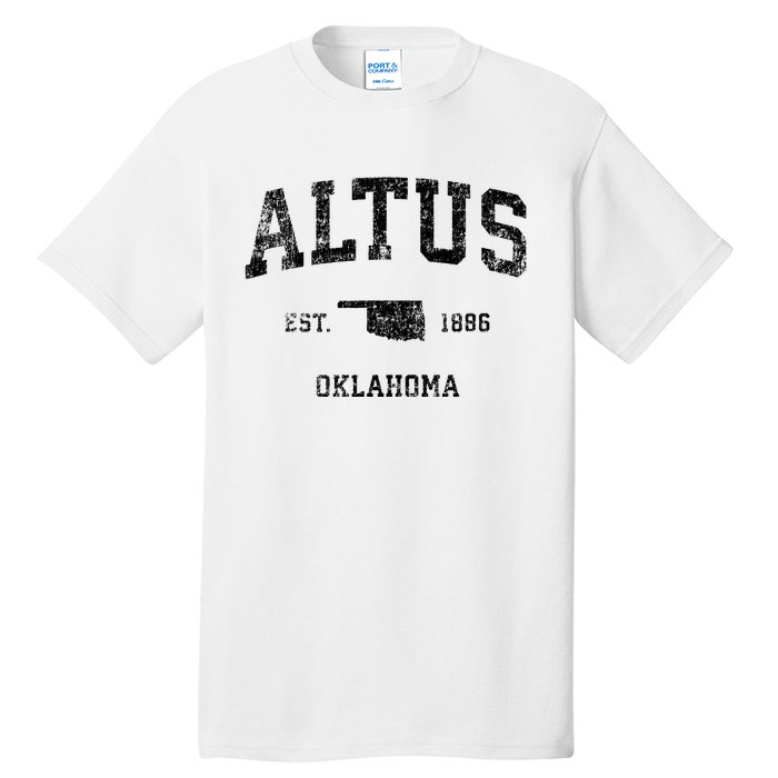 Altus Oklahoma Ok Vintage Sports Design Black Print Tall T-Shirt