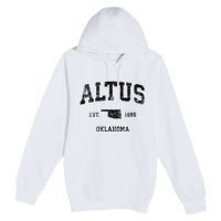 Altus Oklahoma Ok Vintage Sports Design Black Print Premium Pullover Hoodie