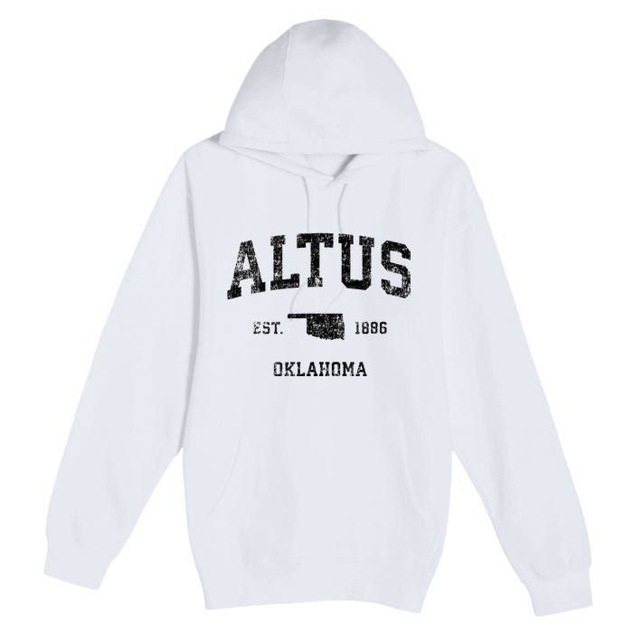 Altus Oklahoma Ok Vintage Sports Design Black Print Premium Pullover Hoodie