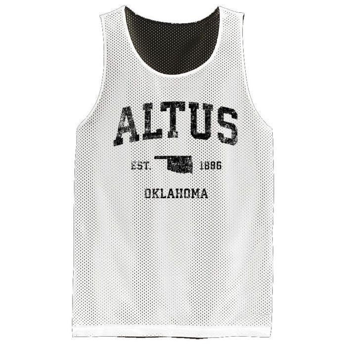 Altus Oklahoma Ok Vintage Sports Design Black Print Mesh Reversible Basketball Jersey Tank