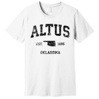 Altus Oklahoma Ok Vintage Sports Design Black Print Premium T-Shirt