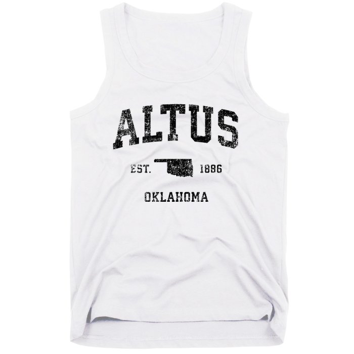 Altus Oklahoma Ok Vintage Sports Design Black Print Tank Top