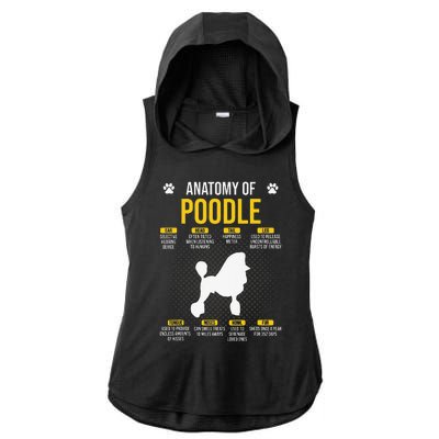 Anatomy Of Poodle Dog Lover Ladies PosiCharge Tri-Blend Wicking Draft Hoodie Tank