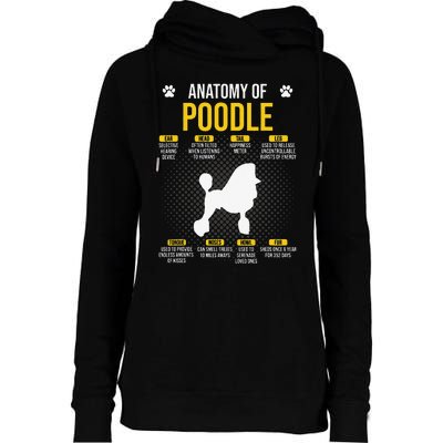 Anatomy Of Poodle Dog Lover Womens Funnel Neck Pullover Hood