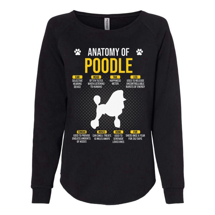 Anatomy Of Poodle Dog Lover Womens California Wash Sweatshirt