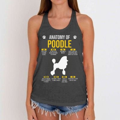 Anatomy Of Poodle Dog Lover Women's Knotted Racerback Tank