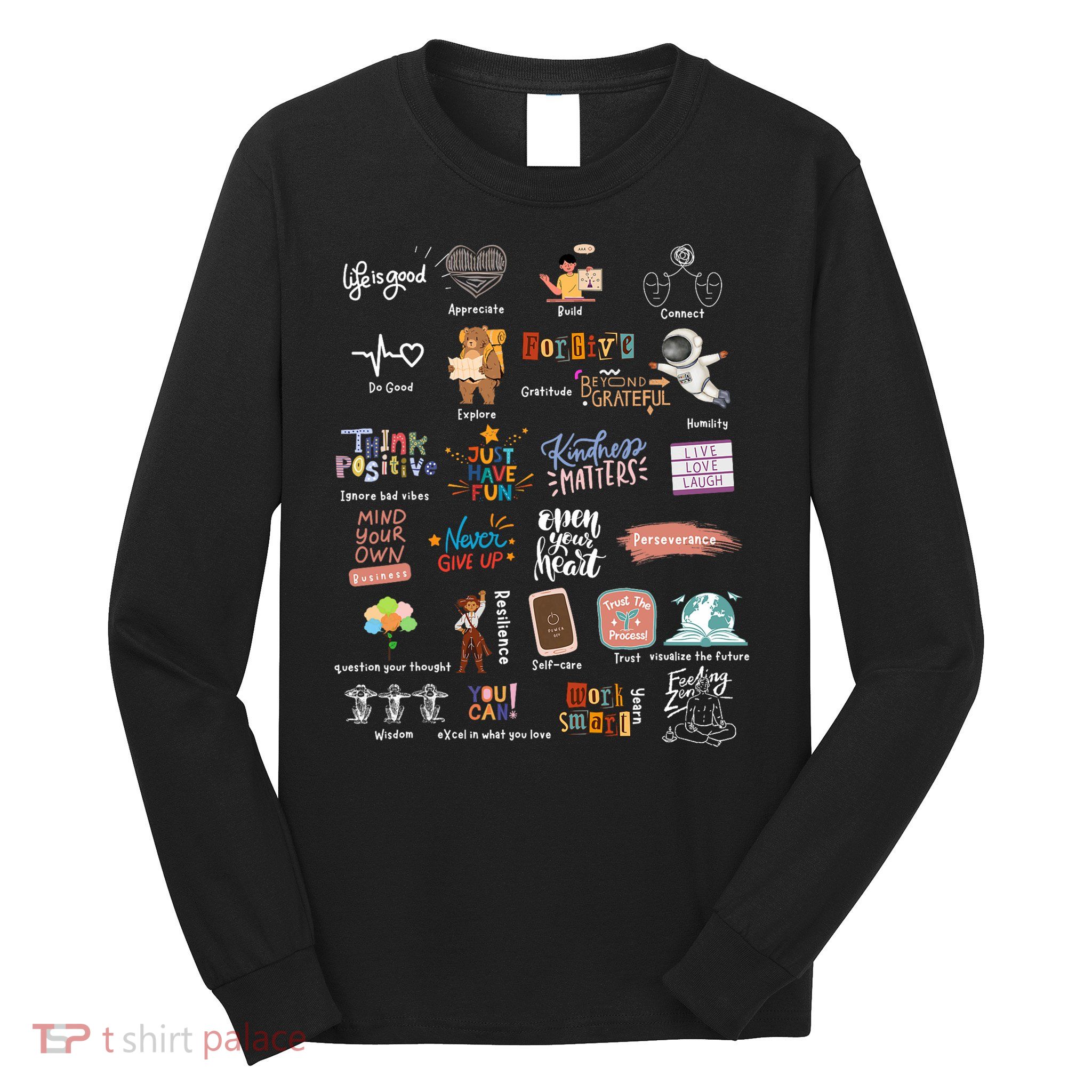 Abc Of Positive And Encouraging Words Long Sleeve Shirt