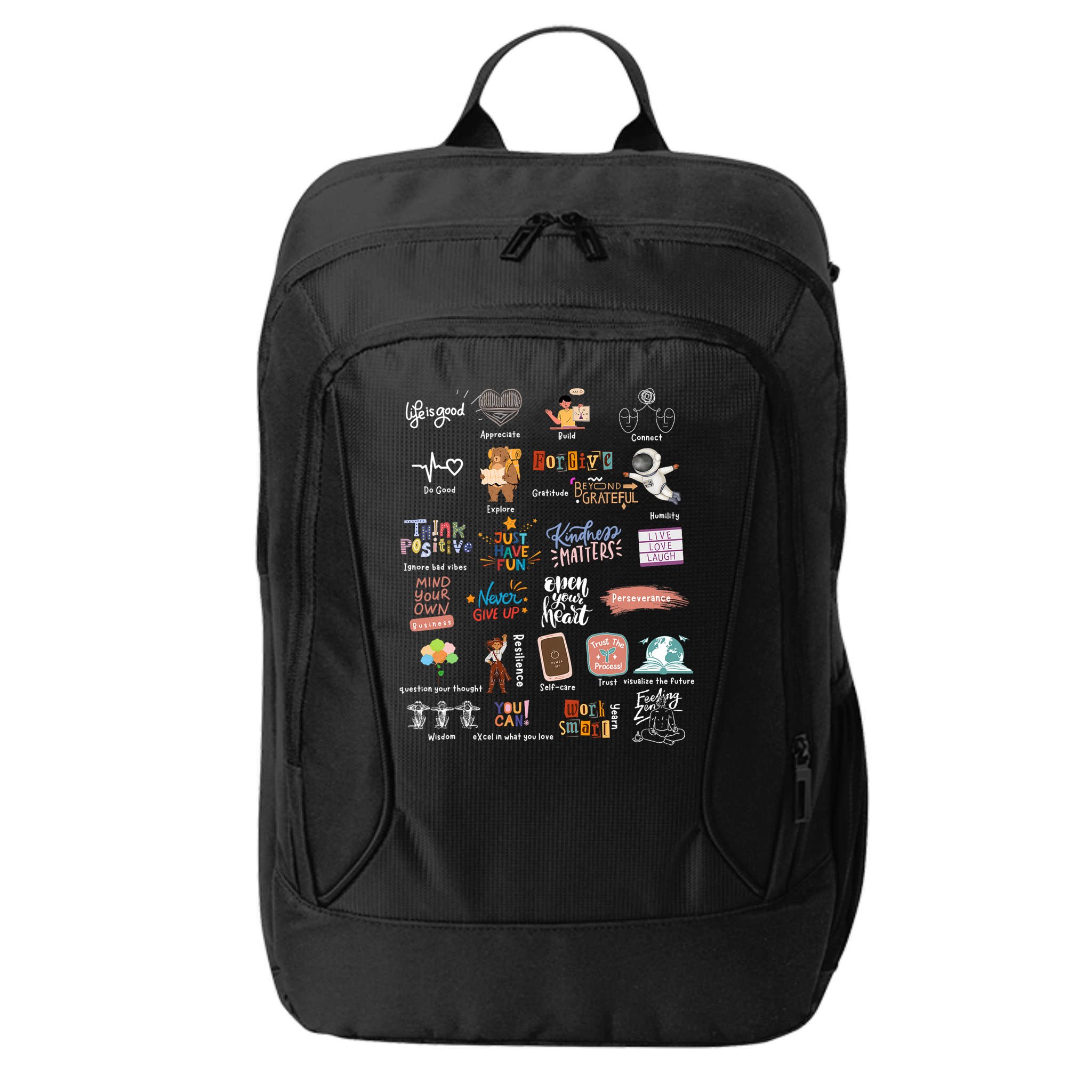 Abc Of Positive And Encouraging Words City Backpack