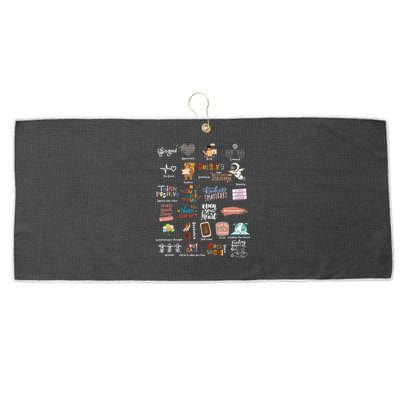 Abc Of Positive And Encouraging Words Large Microfiber Waffle Golf Towel