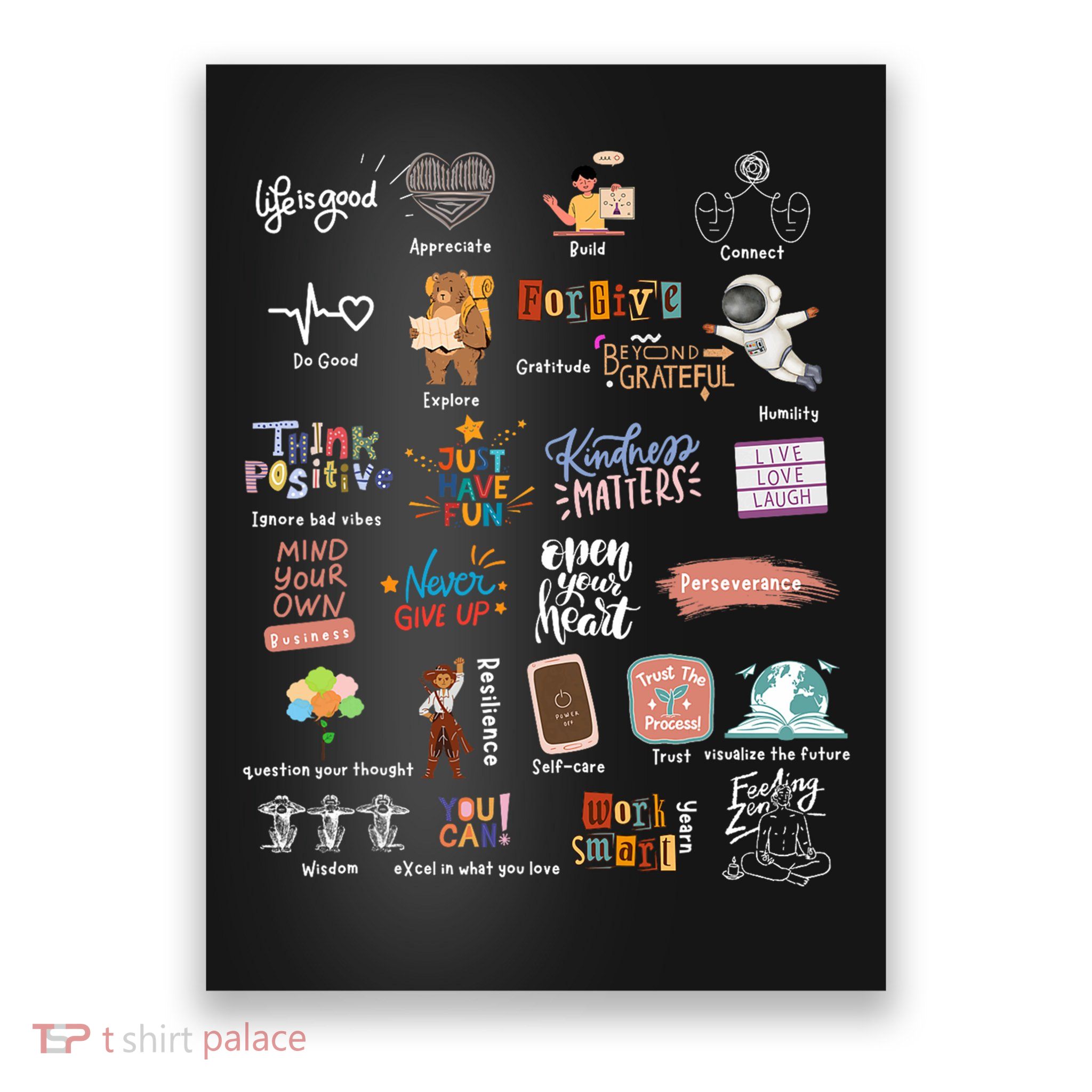 Abc Of Positive And Encouraging Words Poster