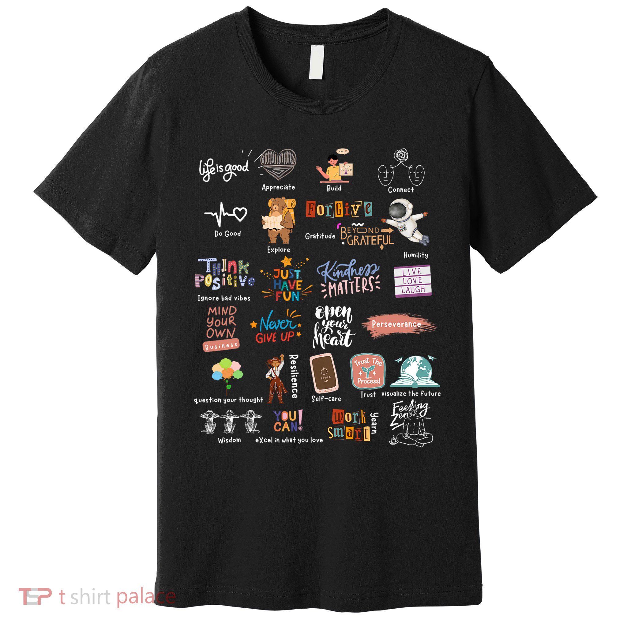Abc Of Positive And Encouraging Words Premium T-Shirt