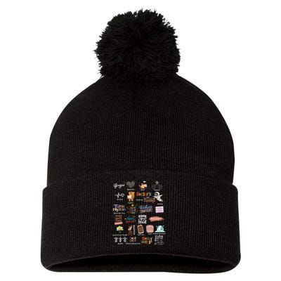 Abc Of Positive And Encouraging Words Pom Pom 12in Knit Beanie