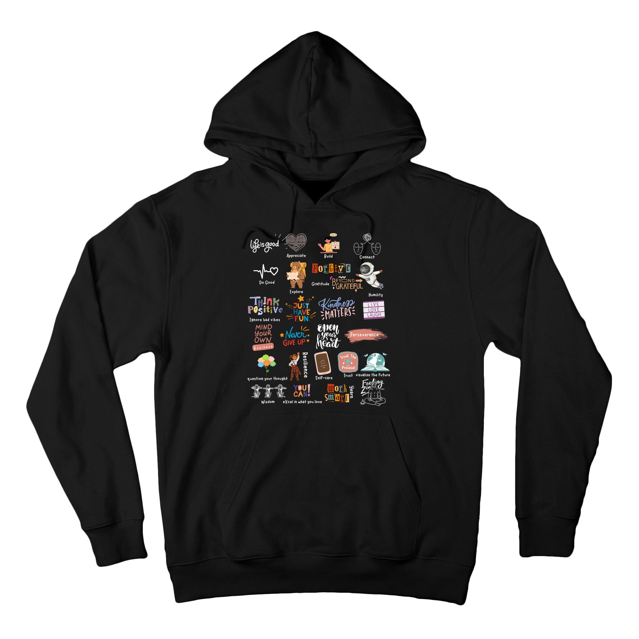 Abc Of Positive And Encouraging Words Tall Hoodie