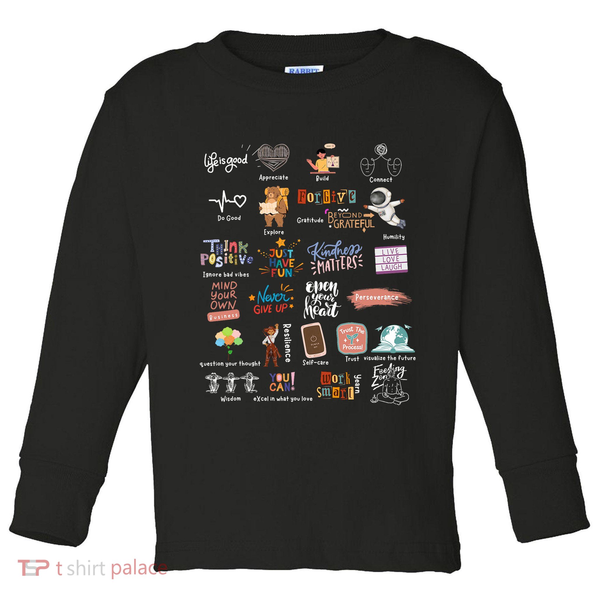 Abc Of Positive And Encouraging Words Toddler Long Sleeve Shirt