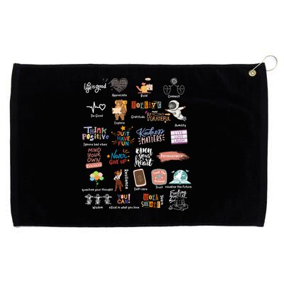 Abc Of Positive And Encouraging Words Grommeted Golf Towel