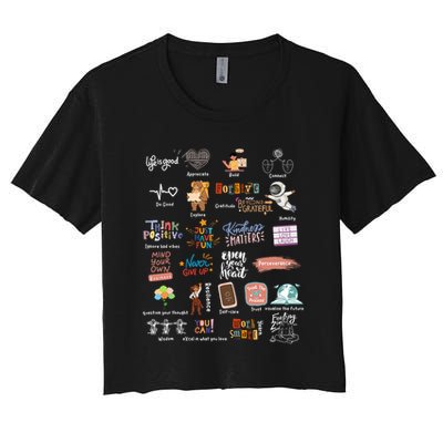 Abc Of Positive And Encouraging Words Crop Top
