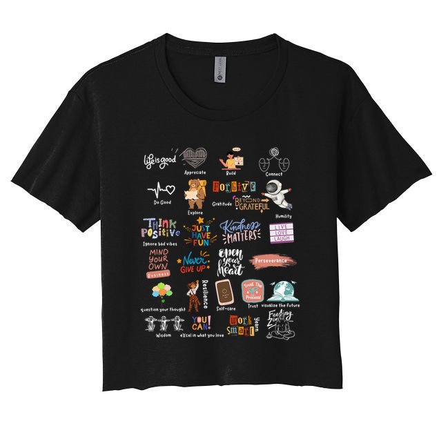 Abc Of Positive And Encouraging Words Women's Crop Top Tee