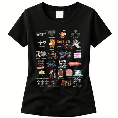Abc Of Positive And Encouraging Words Womens T-Shirt