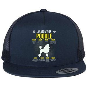 Anatomy Of Poodle Dog Lover Funny Flat Bill Trucker Hat