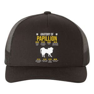 Anatomy Of Papillion Dog Lover Yupoong Adult 5-Panel Trucker Hat