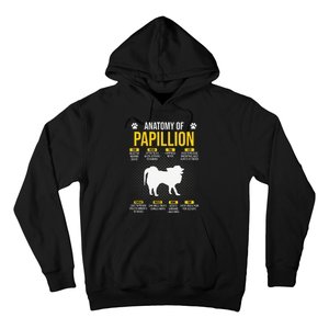 Anatomy Of Papillion Dog Lover Hoodie