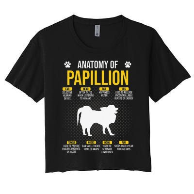 Anatomy Of Papillion Dog Lover Women's Crop Top Tee