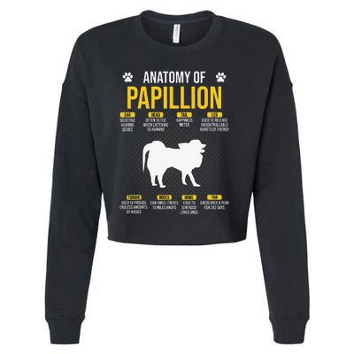 Anatomy Of Papillion Dog Lover Cropped Pullover Crew