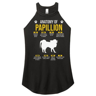 Anatomy Of Papillion Dog Lover Women’s Perfect Tri Rocker Tank