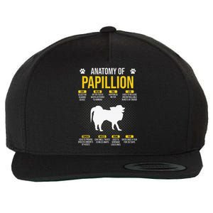 Anatomy Of Papillion Dog Lover Wool Snapback Cap