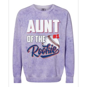 Aunt of Rookie 1 Years old Team 1st Birthday Baseball Colorblast Crewneck Sweatshirt