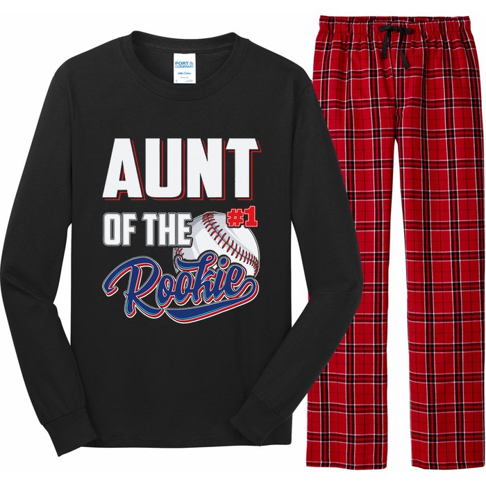 Aunt of Rookie 1 Years old Team 1st Birthday Baseball Long Sleeve Pajama Set