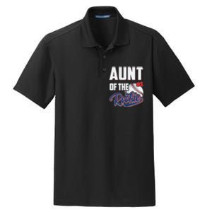 Aunt of Rookie 1 Years old Team 1st Birthday Baseball Dry Zone Grid Polo