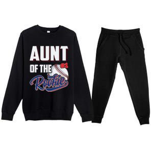 Aunt of Rookie 1 Years old Team 1st Birthday Baseball Premium Crewneck Sweatsuit Set