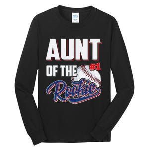 Aunt of Rookie 1 Years old Team 1st Birthday Baseball Tall Long Sleeve T-Shirt