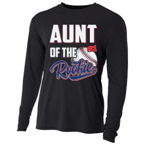 Aunt of Rookie 1 Years old Team 1st Birthday Baseball Cooling Performance Long Sleeve Crew