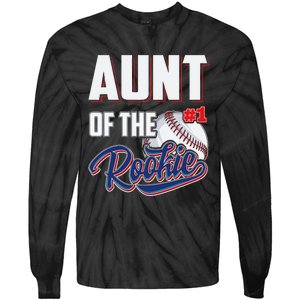 Aunt of Rookie 1 Years old Team 1st Birthday Baseball Tie-Dye Long Sleeve Shirt