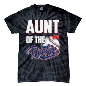 Aunt of Rookie 1 Years old Team 1st Birthday Baseball Tie-Dye T-Shirt