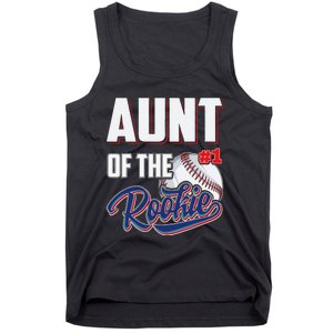 Aunt of Rookie 1 Years old Team 1st Birthday Baseball Tank Top