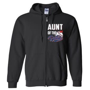 Aunt of Rookie 1 Years old Team 1st Birthday Baseball Full Zip Hoodie