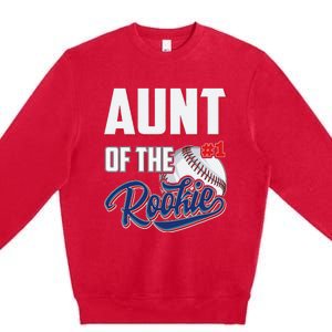 Aunt of Rookie 1 Years old Team 1st Birthday Baseball Premium Crewneck Sweatshirt