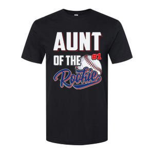 Aunt of Rookie 1 Years old Team 1st Birthday Baseball Softstyle CVC T-Shirt