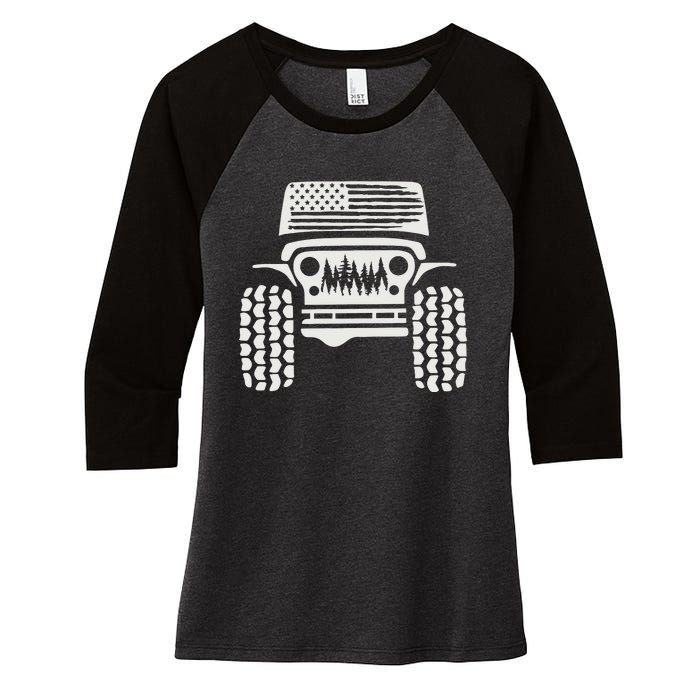 American Off Road 4x4 Women's Tri-Blend 3/4-Sleeve Raglan Shirt