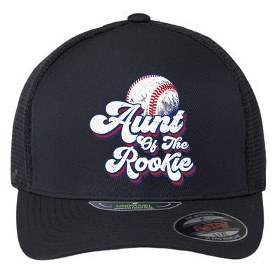 Aunt of Rookie 1st Birthday Baseball Theme Matching Party Flexfit Unipanel Trucker Cap