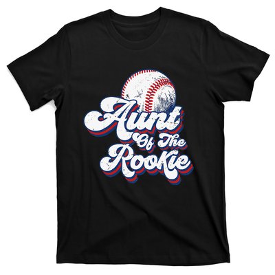 Aunt of Rookie 1st Birthday Baseball Theme Matching Party T-Shirt