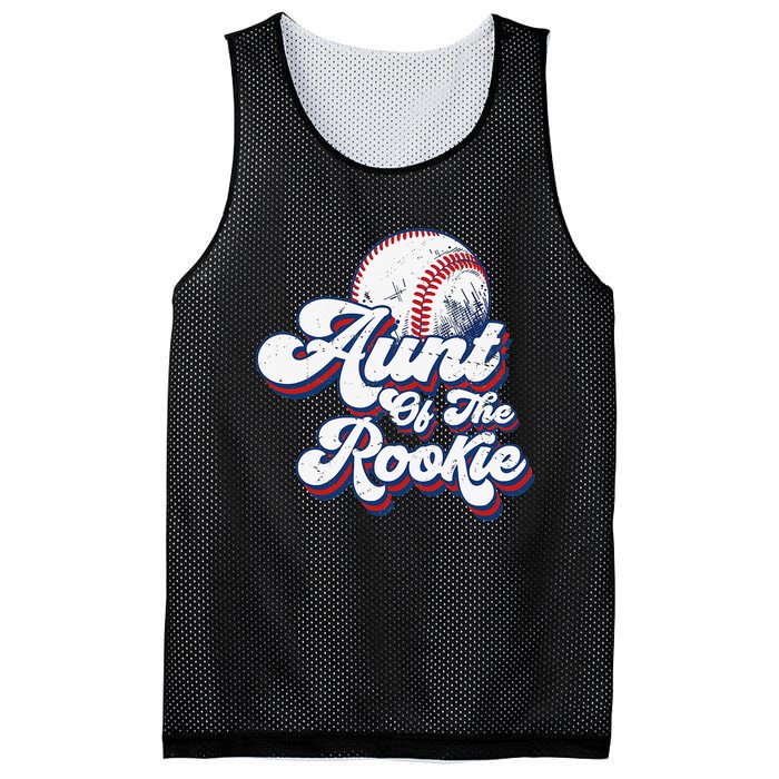 Aunt of Rookie 1st Birthday Baseball Theme Matching Party Mesh Reversible Basketball Jersey Tank