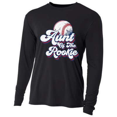 Aunt of Rookie 1st Birthday Baseball Theme Matching Party Cooling Performance Long Sleeve Crew