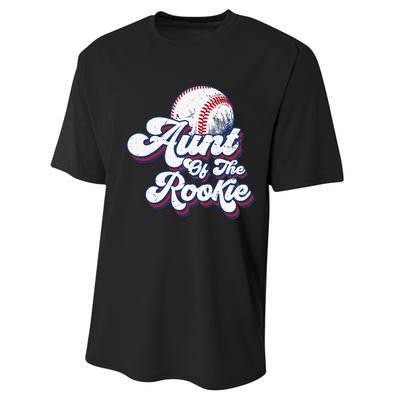 Aunt of Rookie 1st Birthday Baseball Theme Matching Party Performance Sprint T-Shirt